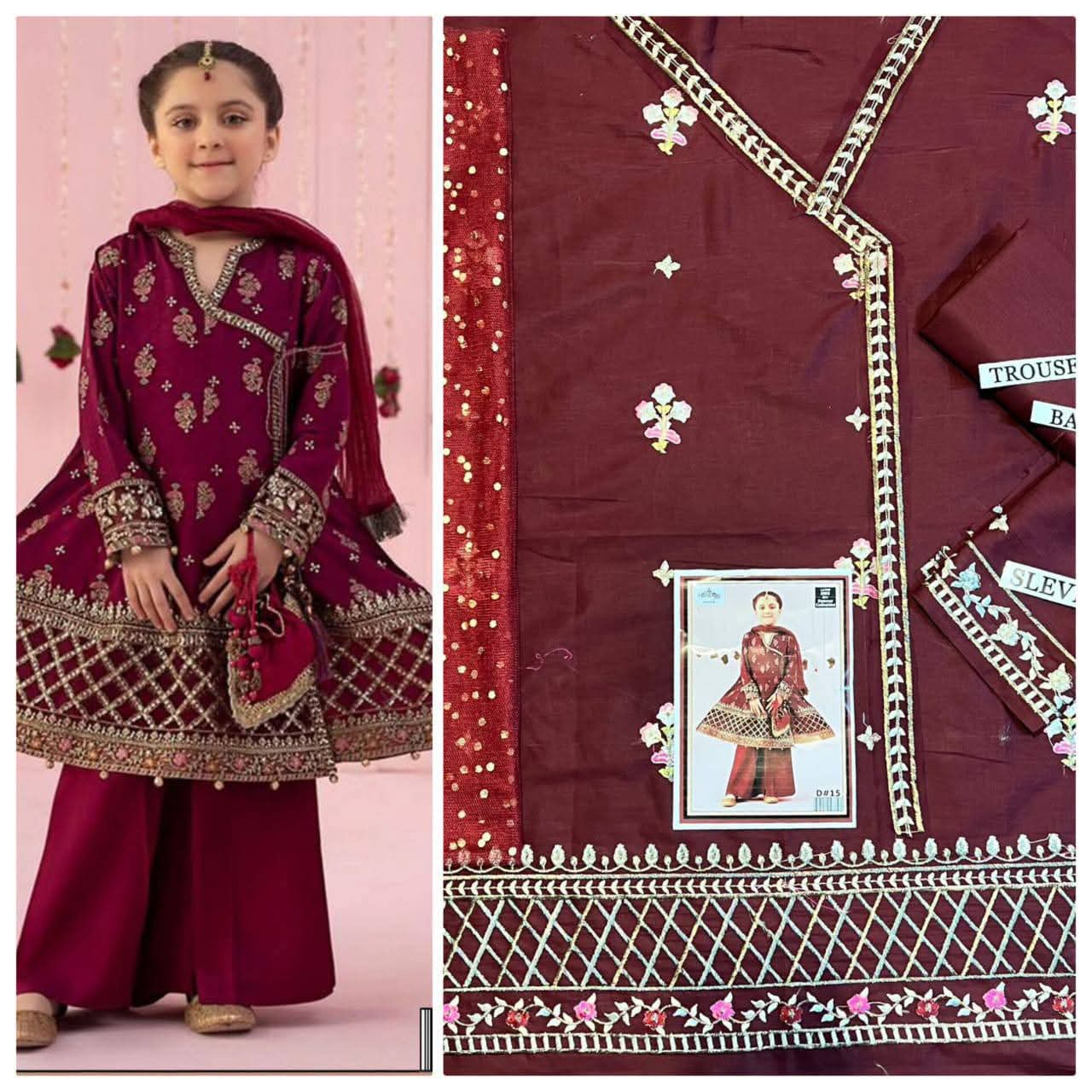 Kids Embroidered Lawn 3-Piece Suit – Summer Collection D-27