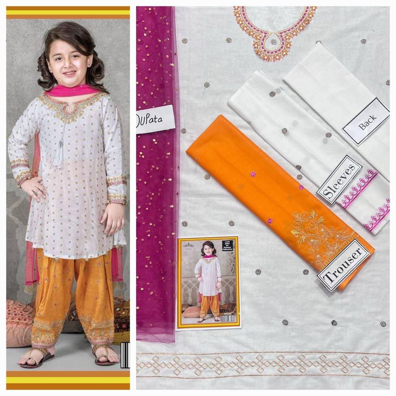 Kids Embroidered Lawn 3-Piece Suit – Summer Collection D-22