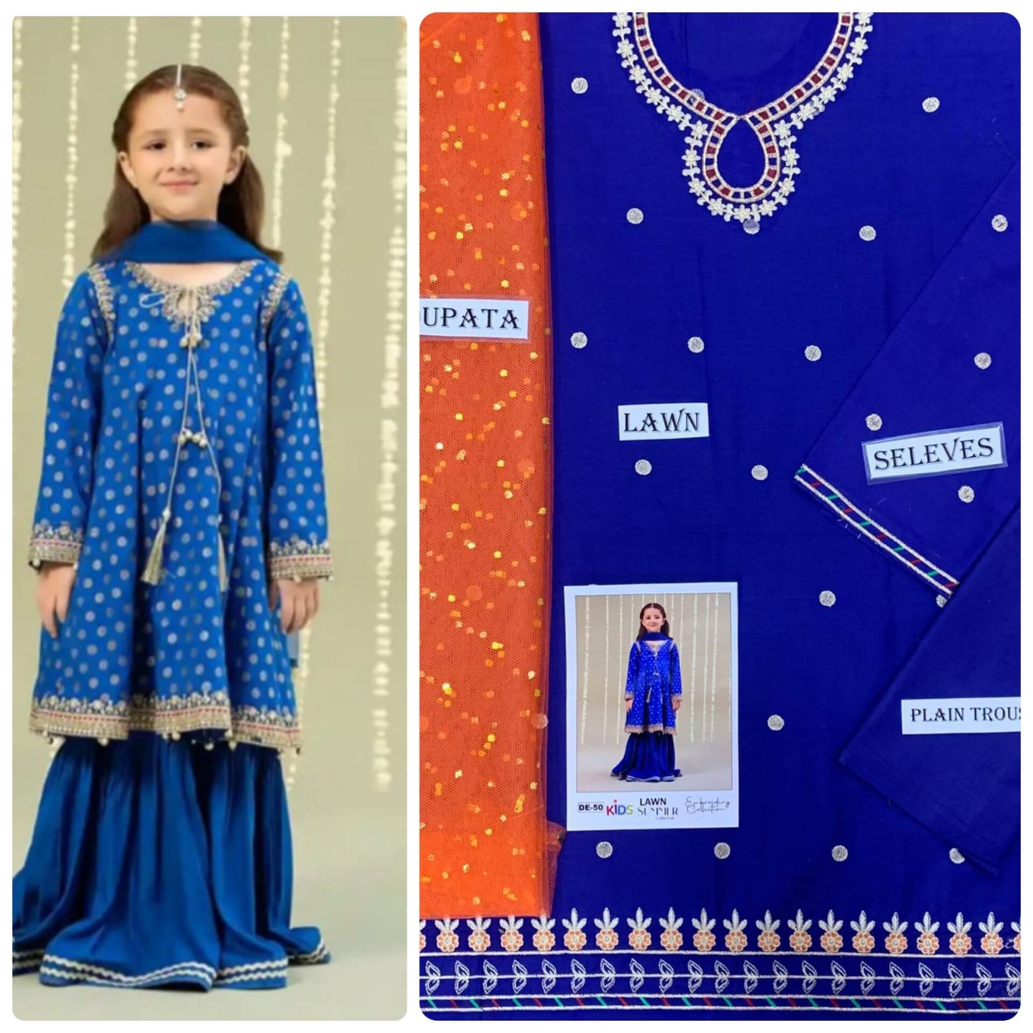 Kids Embroidered Lawn 3-Piece Suit – Summer Collection D-15