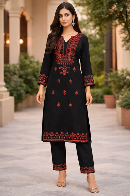 Premium Embroidered 2 Piece Suit D-02