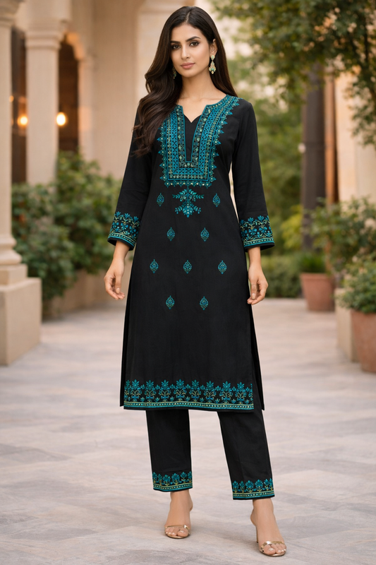 Premium Embroidered 2 Piece Suit D-04