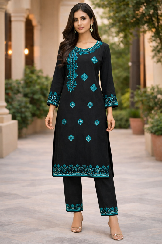 Premium Embroidered 2 Piece Suit D-01