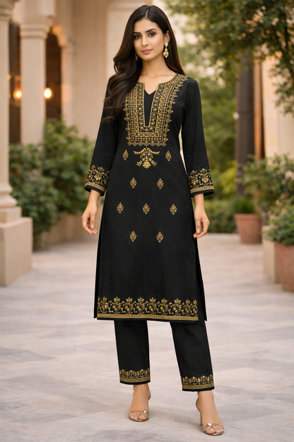 Premium Embroidered 2 Piece Suit D-06