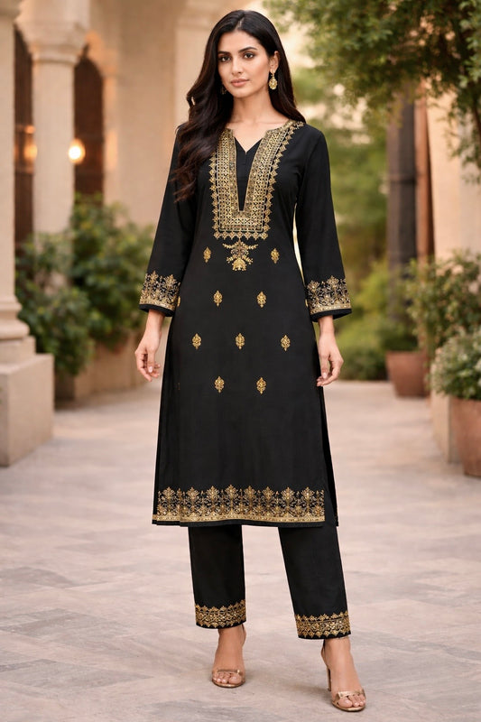 Premium Embroidered 2 Piece Suit D-03