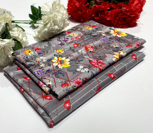 Ladies 2-Piece – Micro Polo Cotton with Floral Print | D-122
