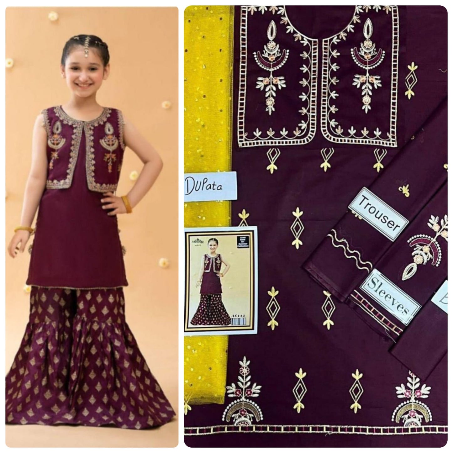 Kids Embroidered Lawn 3-Piece Suit – Summer Collection D-16