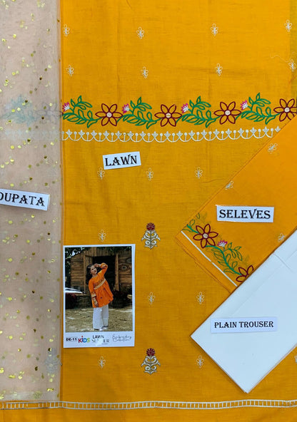 Kids Embroidered Lawn 3-Piece Suit – Summer Collection D-10