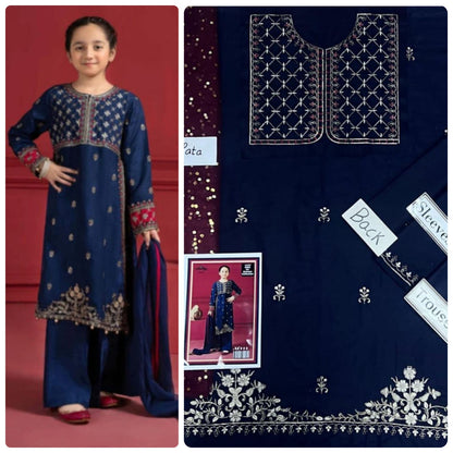 Kids Embroidered Lawn 3-Piece Suit – Summer Collection D-30