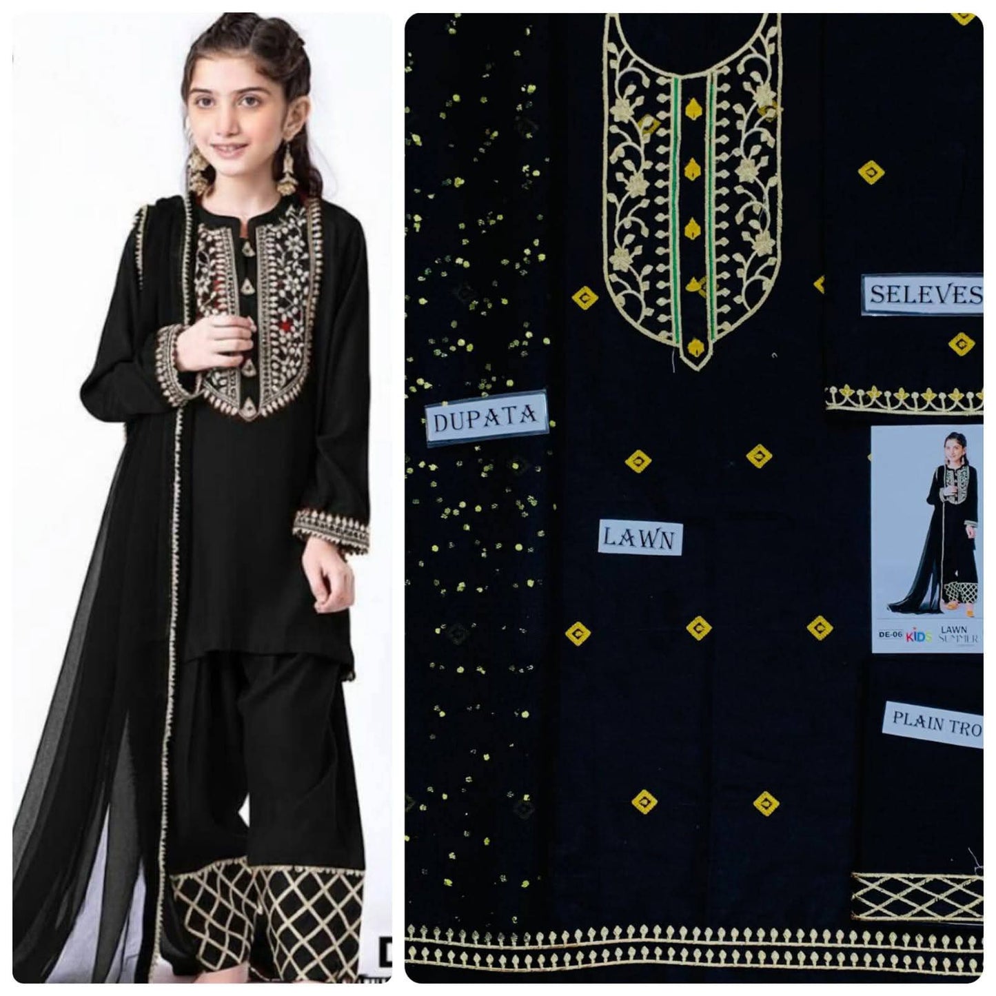 Kids Embroidered Lawn 3-Piece Suit – Summer Collection D-23