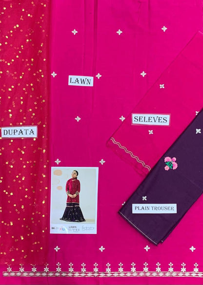 Kids Embroidered Lawn 3-Piece Suit – Summer Collection D-06