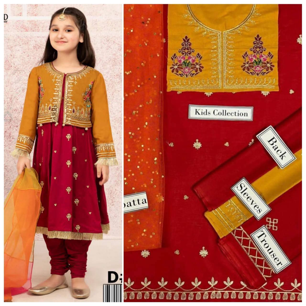 Kids Embroidered Lawn 3-Piece Suit – Summer Collection D-03