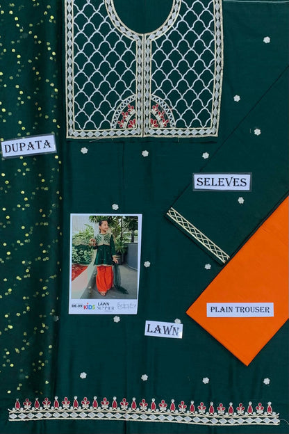 Kids Embroidered Lawn 3-Piece Suit – Summer Collection D-04