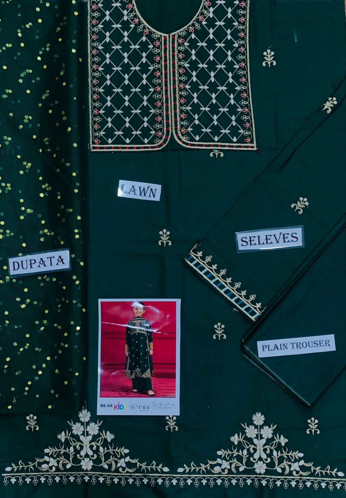 Kids Embroidered Lawn 3-Piece Suit – Summer Collection D-14