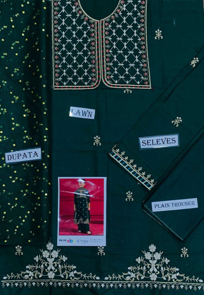 Kids Embroidered Lawn 3-Piece Suit – Summer Collection D-14