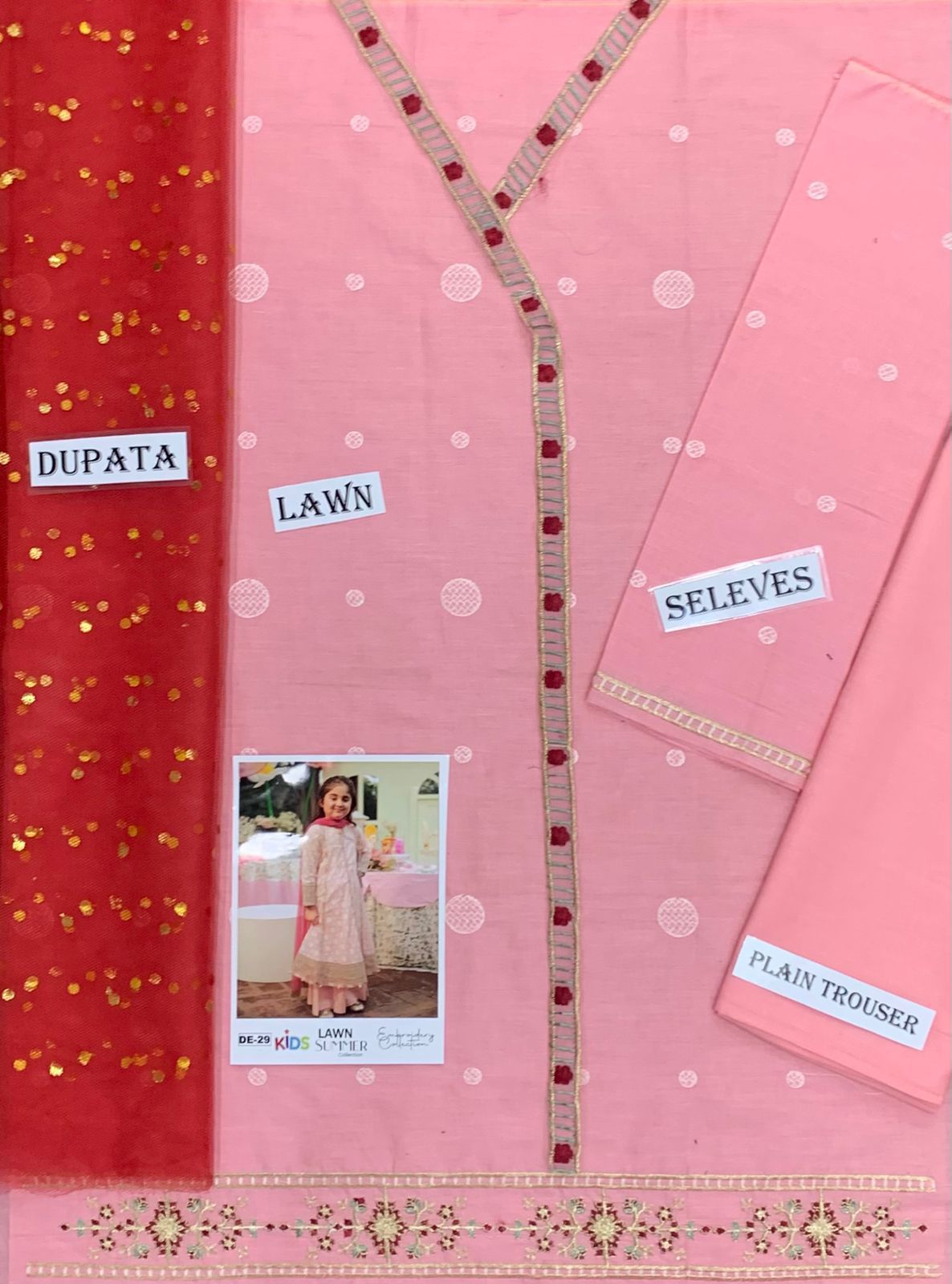 Kids Embroidered Lawn 3-Piece Suit – Summer Collection D-01