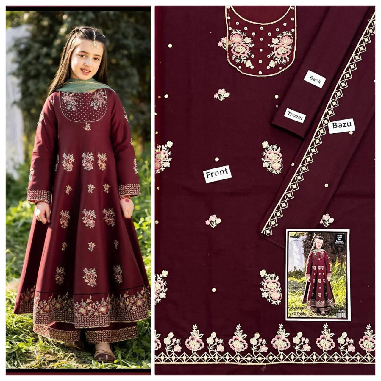 Kids Embroidered Lawn 3-Piece Suit – Summer Collection D-28