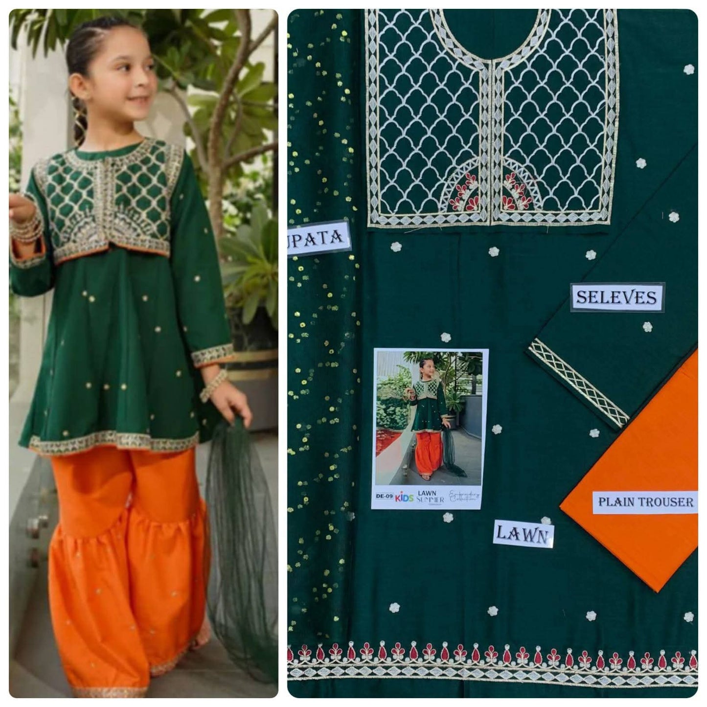 Kids Embroidered Lawn 3-Piece Suit – Summer Collection D-04