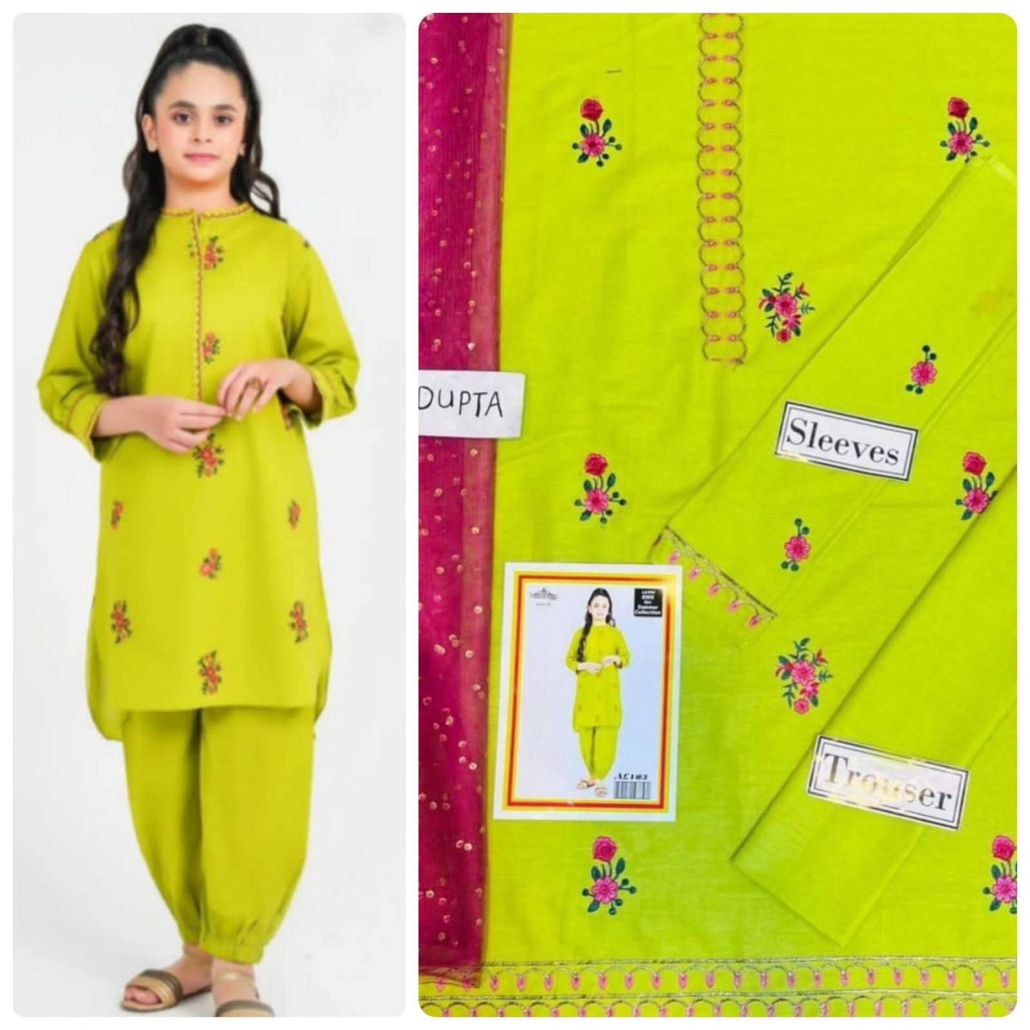 Kids Embroidered Lawn 3-Piece Suit – Summer Collection D-02