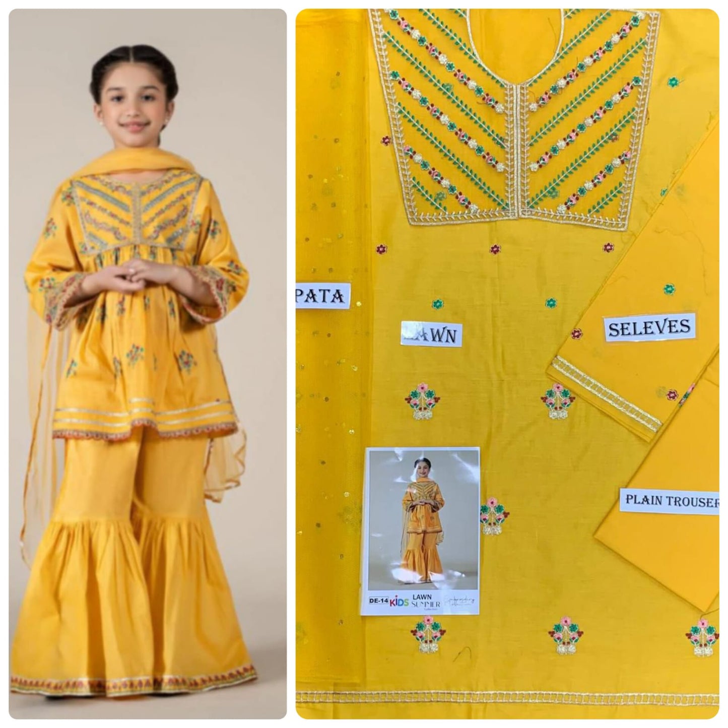 Kids Embroidered Lawn 3-Piece Suit – Summer Collection D-31