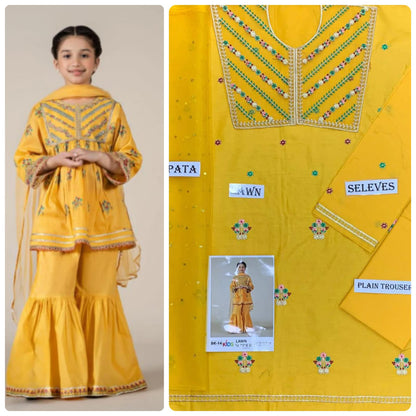 Kids Embroidered Lawn 3-Piece Suit – Summer Collection D-31