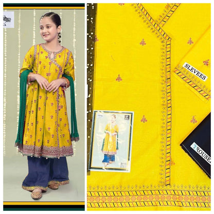 Kids Embroidered Lawn 3-Piece Suit – Summer Collection D-07