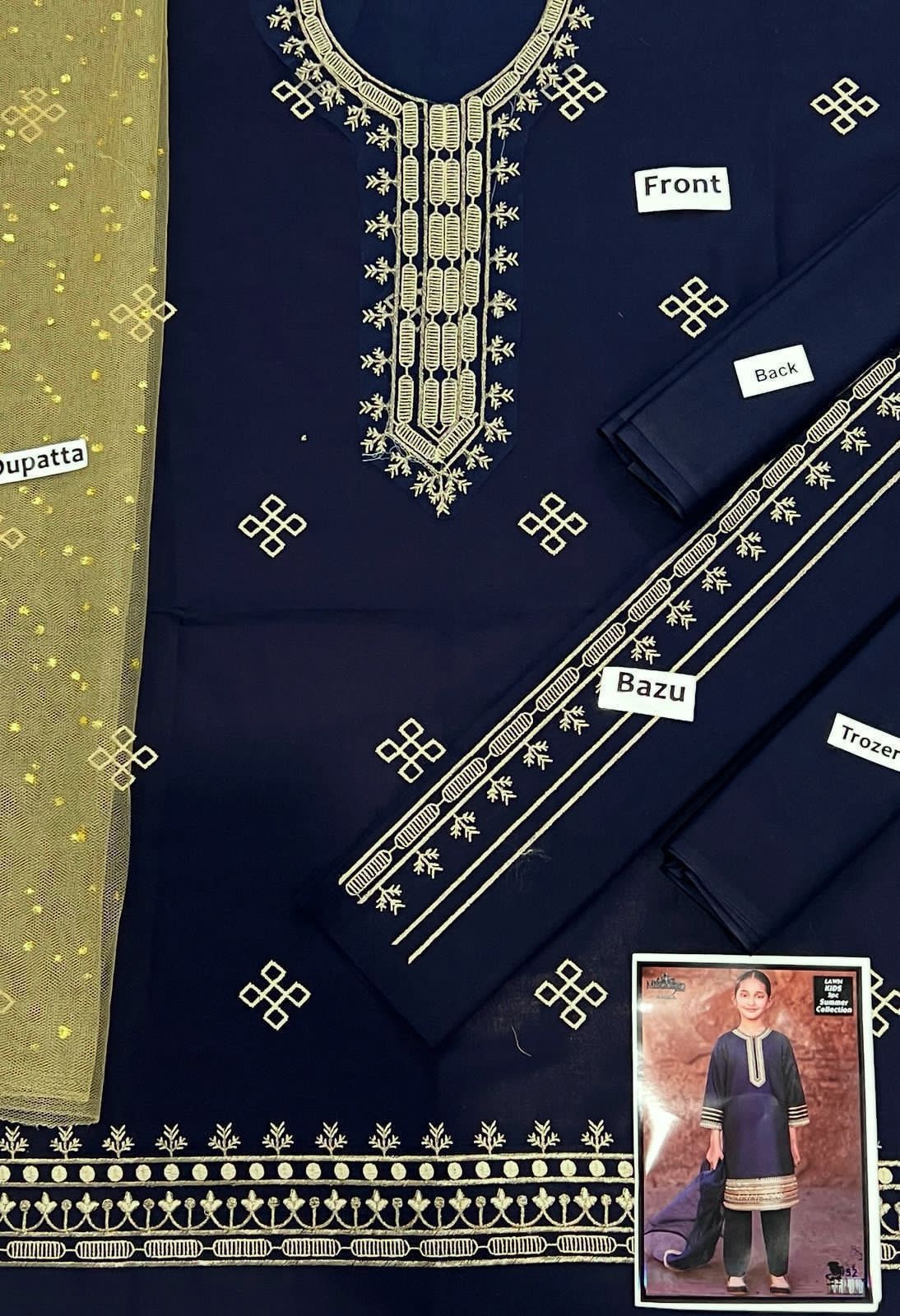 Kids Embroidered Lawn 3-Piece Suit – Summer Collection D-26