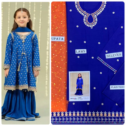 Kids Embroidered Lawn 3-Piece Suit – Summer Collection D-15