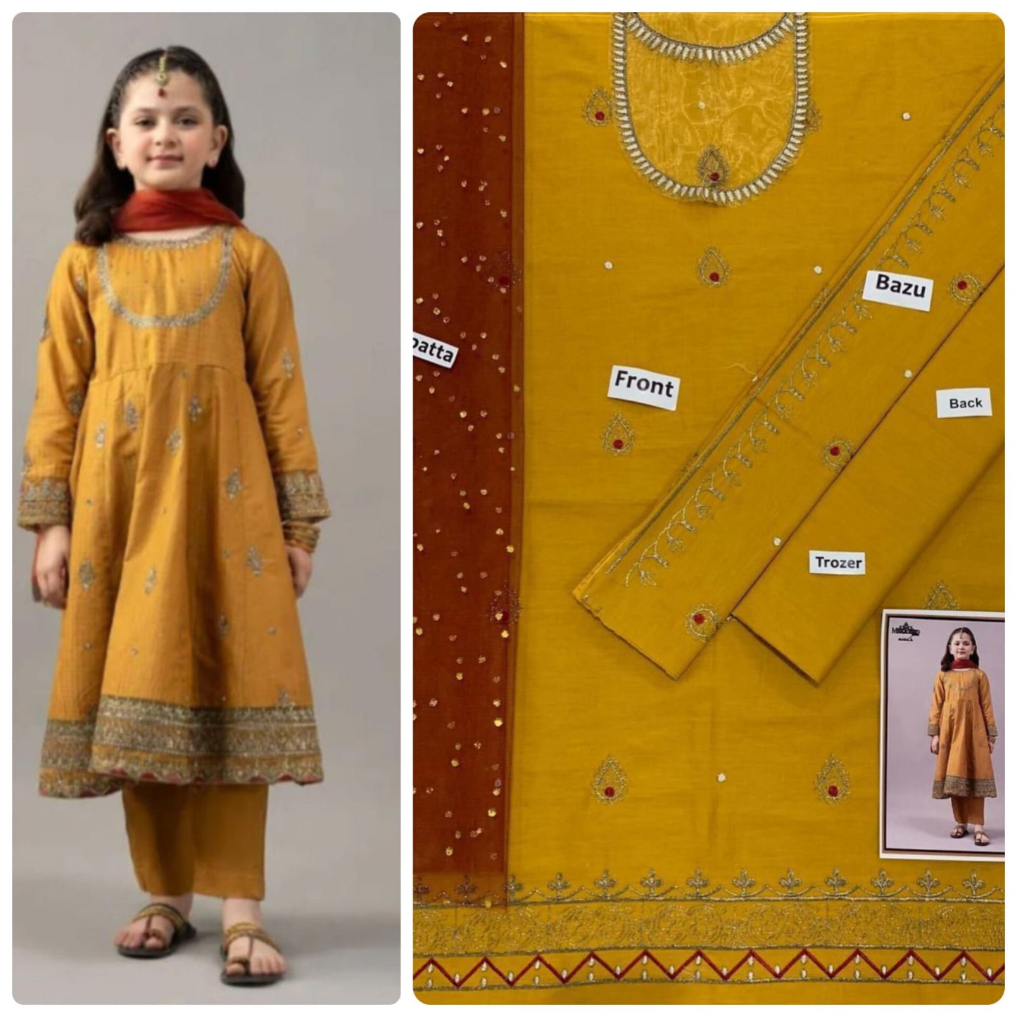 Kids Embroidered Lawn 3-Piece Suit – Summer Collection D-33