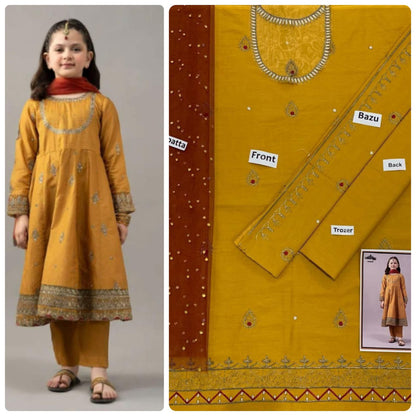 Kids Embroidered Lawn 3-Piece Suit – Summer Collection D-33